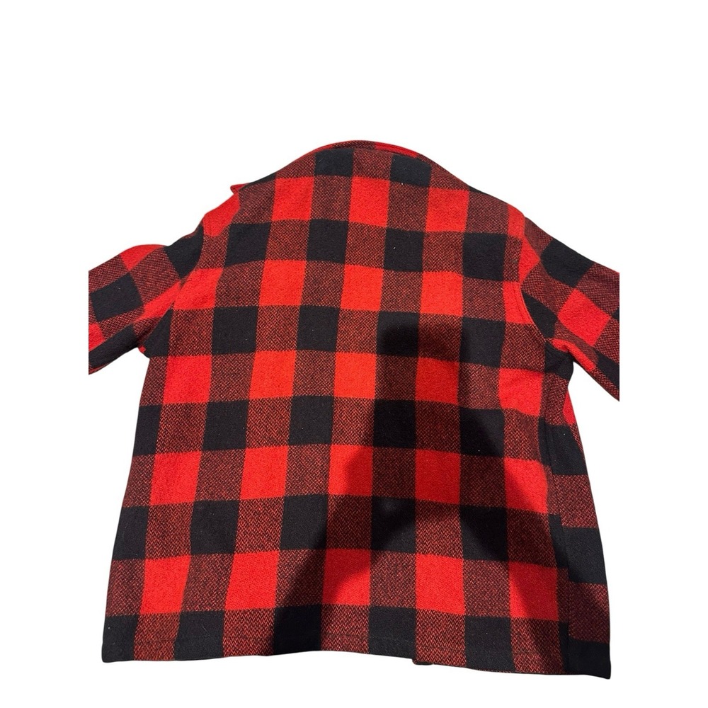 Vtg 50s-60s Pointer Brand Chore Jacket Buffalo Plaid Hunting Wool Coat Brass Zip - Picture 2 of 8